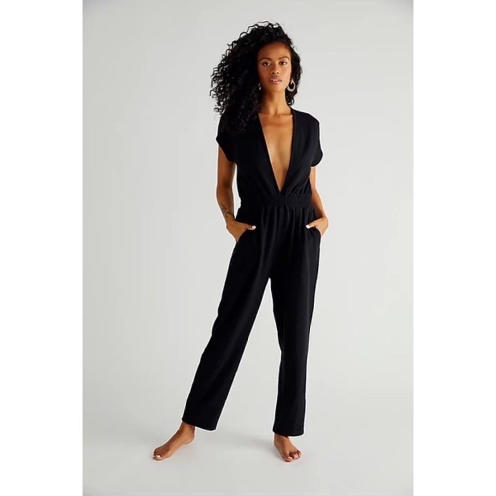Free People Beach Rita Jumpsuit Black Sz S
